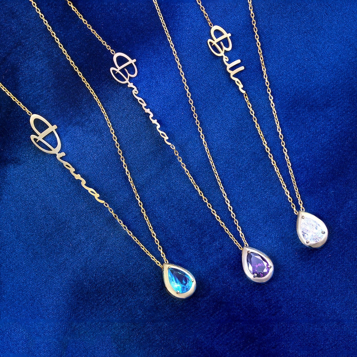Stone Name Necklace