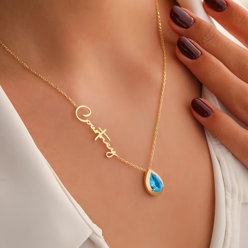 Stone Name Necklace