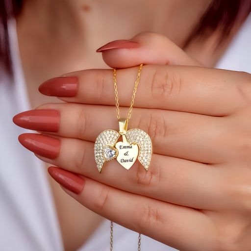 Engrave Name Open Heart Necklace